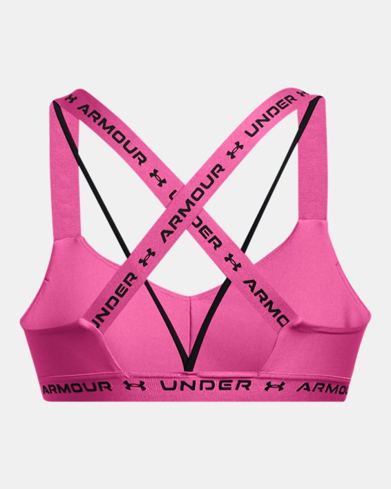 Damen UA Crossback Low Sport-BH, Pink, pdpMainDesktop image number 10